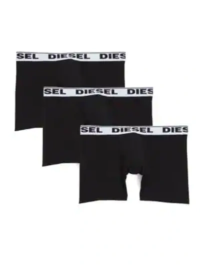 Shop Diesel Umbx Sebastian 3-pack Boxer Briefs In Black