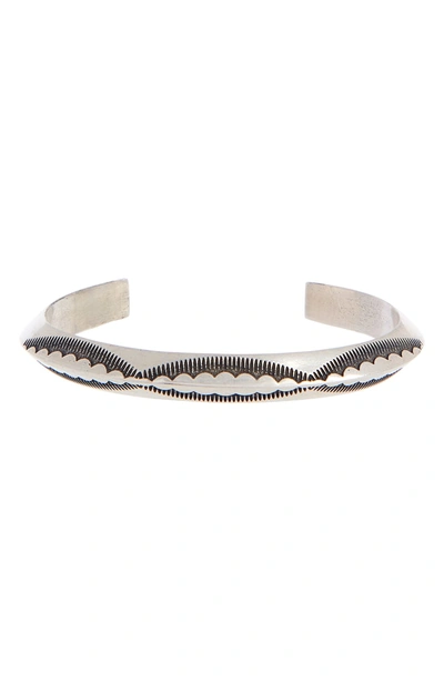 Shop Saint Laurent Jonc Fin Cuff Bracelet In Silver