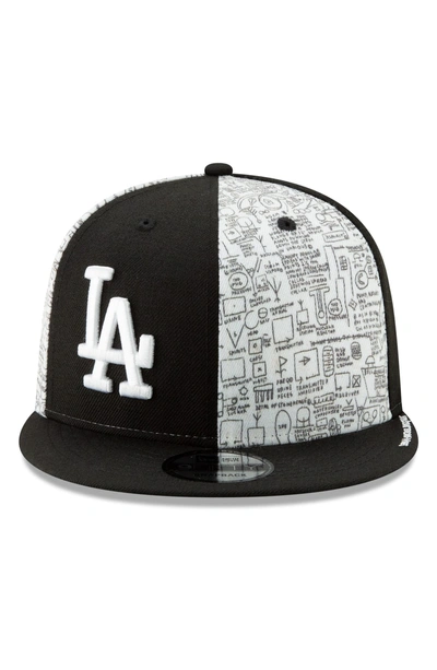Shop New Era X Basquiat Tuxedo Snapback Baseball Cap - Black In Los Angeles Dodgers