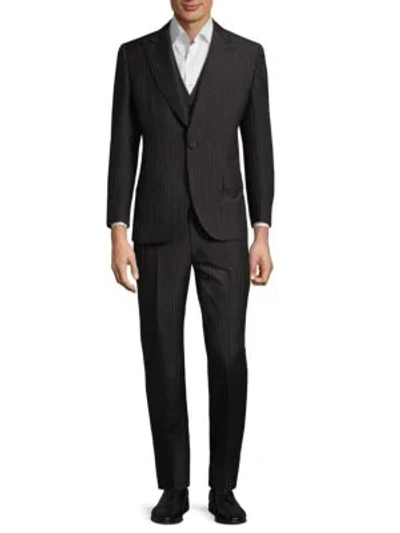 Shop Brioni Pinstriped Suit In Black