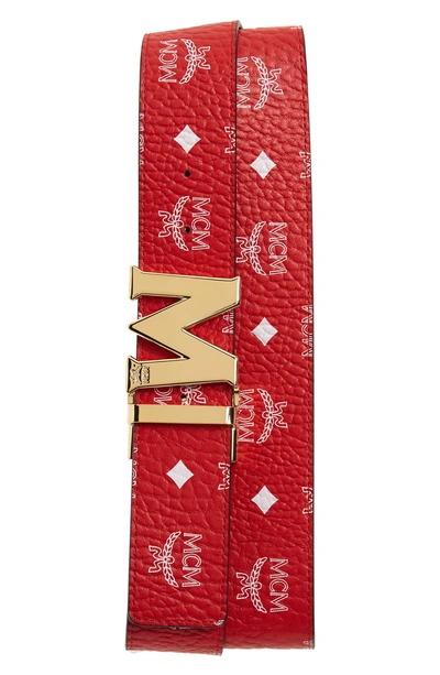 mens red mcm belt