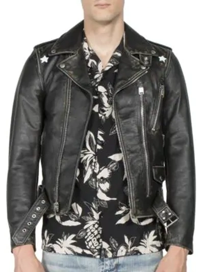 Saint laurent distressed leather jacket sale