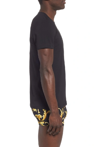 Shop Versace Crewneck Logo T-shirt In Black