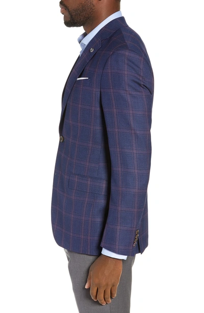 Shop Ted Baker Konan Trim Fit Windowpane Wool Sport Coat In Navy