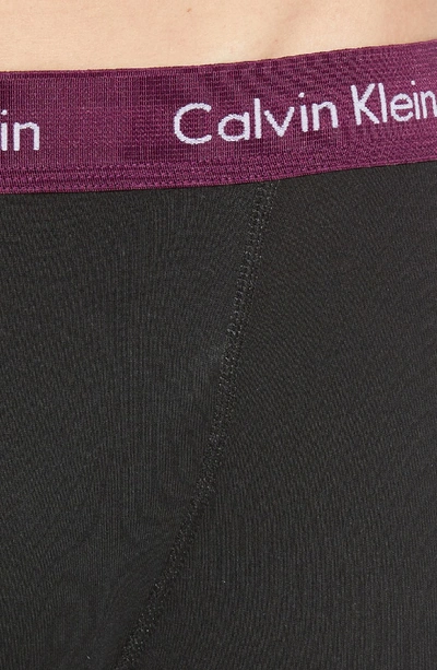 Shop Calvin Klein 3-pack Boxer Briefs In Black W Blue/ Plum/ Monument