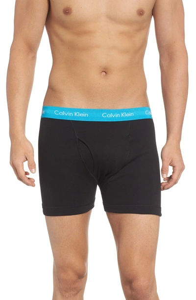 Shop Calvin Klein 3-pack Boxer Briefs In Black Mistral/ Sea/ Impulsive