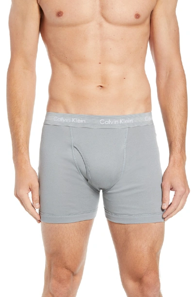 Shop Calvin Klein 3-pack Boxer Briefs In Dover Blue/ Plum/ Monument