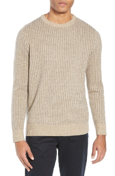 Rugged Bird s Eye Merino Wool Blend Sweater In Heather Birch