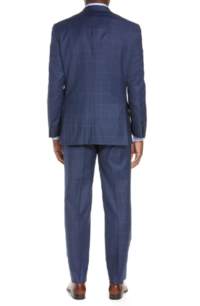 Shop Hart Schaffner Marx New York Classic Fit Windowpane Wool Suit In Mid Blue