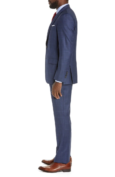 Shop Hart Schaffner Marx New York Classic Fit Windowpane Wool Suit In Mid Blue