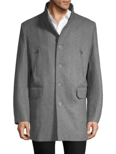 Shop Cole Haan Men's Melton 3-in-1 Jacket In Light Grey