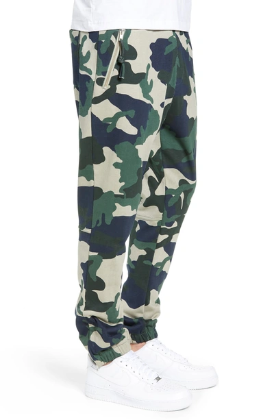 Shop Wesc Trever Slim Fit Camo Cotton Jogger Pants In Peaks Woodland