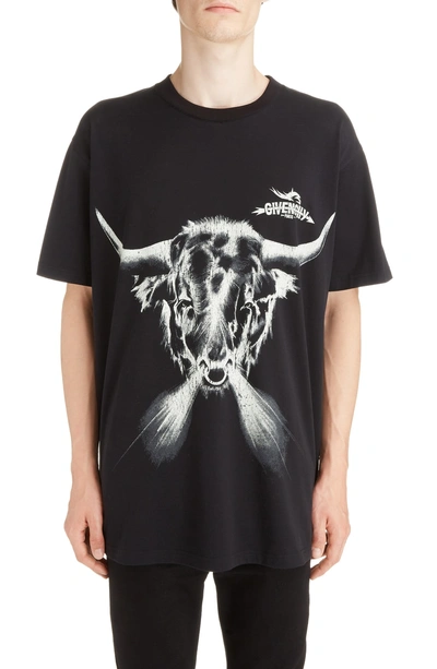 Shop Givenchy Taurus Longline T-shirt In Black