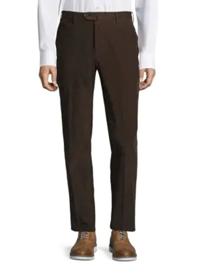 Shop Pt01 Slim-fit Corduroy Trousers In Chocolate