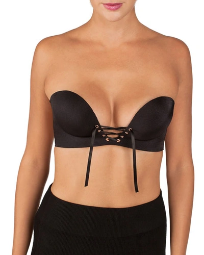 Shop Fashion Forms U-plunge Push-up Backless Strapless Adhesive Bra In Black