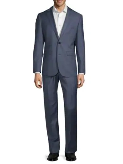 Shop Vince Camuto Classic Wool Suit In Navy Solid