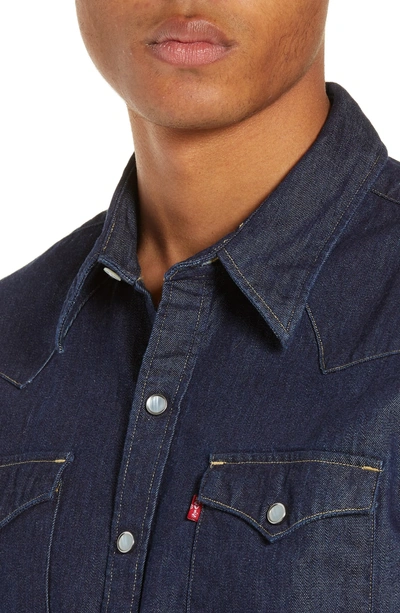 Shop Levi's Barstow Denim Western Shirt In Red Cast Rinse