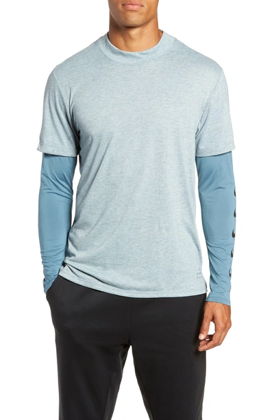 Nike Breathe Rise 365 Layered Long Sleeve T shirt In Celestial