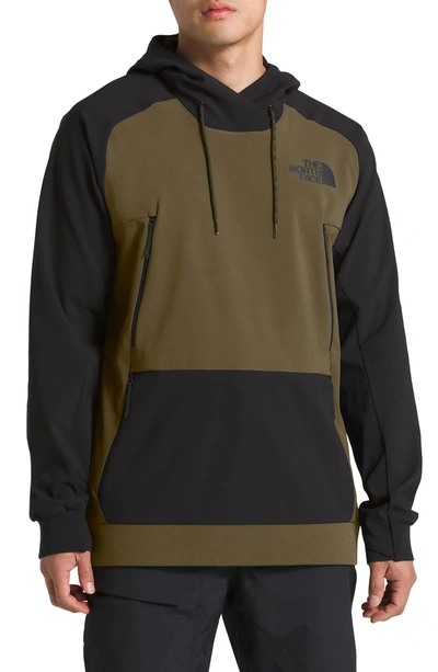 Shop The North Face Tekno Pullover Hoodie In Burnt Olive Green/ Tnf Black