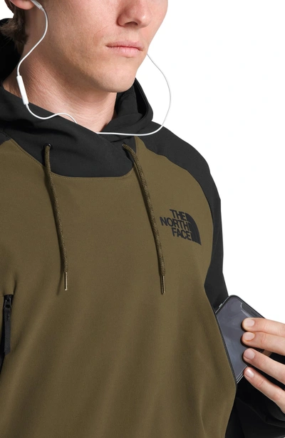 Shop The North Face Tekno Pullover Hoodie In Burnt Olive Green/ Tnf Black