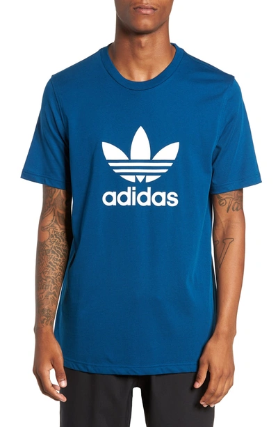 Shop Adidas Originals Trefoil Logo T-shirt In Legend Marine