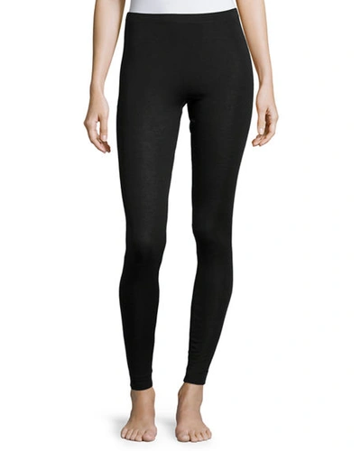 Shop Hanro Silk & Cashmere Leggings In Black