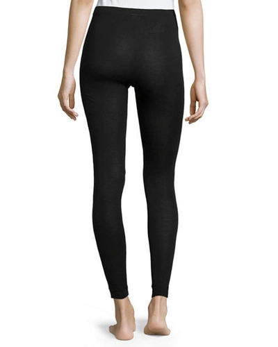 Shop Hanro Silk & Cashmere Leggings In Black