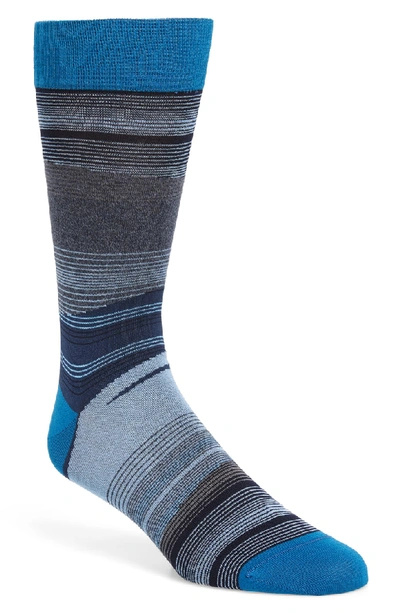 Shop Bugatchi Stripe Socks In Colbalt