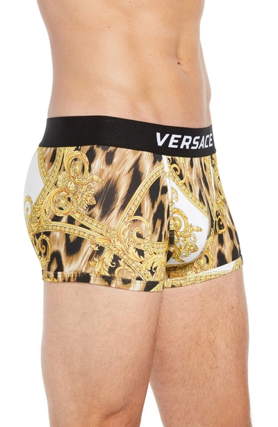 Shop Versace Parigamba Basso Trunks In White