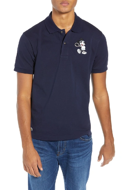 Lacoste Disney Mickey Mouse Regular Fit Polo In 423 Navy Blue/ Navy Blue |  ModeSens
