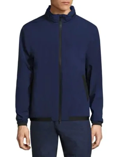 Shop North Sails Solid Zip-front Jacket In Blue