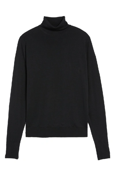 Shop John Smedley 'richards' Easy Fit Turtleneck Wool Sweater In Black