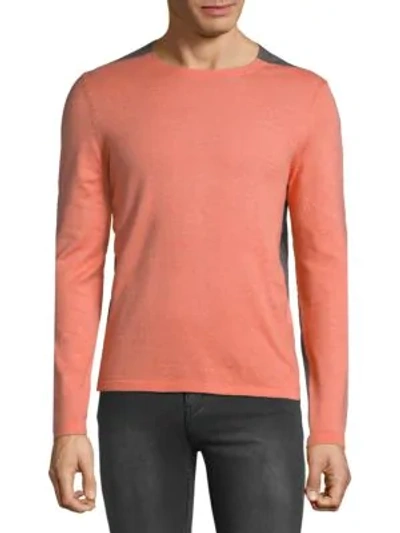 Shop Hugo Boss Onzo Heathered Colorblock Sweatshirt In Green Orange