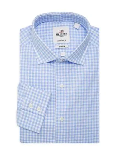 Shop Ben Sherman Slim-fit Check Button-down Shirt In Light Blue