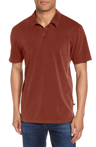 Shop James Perse Slim Fit Sueded Jersey Polo In Cherrywood