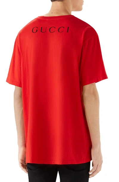 Shop Gucci Billy Idol Oversize T-shirt In Red Multi