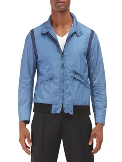 Shop Efm-engineered For Motion Alton Lightweight Bomber Jacket In Slate Blue