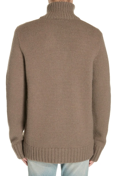 Shop Our Legacy Funnel Neck Zip Sweater In Stone