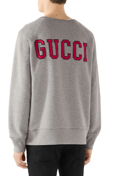 Shop Gucci La Angels Sweatshirt In Grey