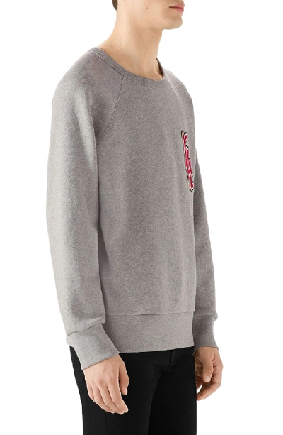 Shop Gucci La Angels Sweatshirt In Grey