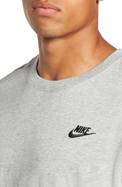 Shop Nike Nsw Futura T-shirt In Dark Grey Heather/ Black