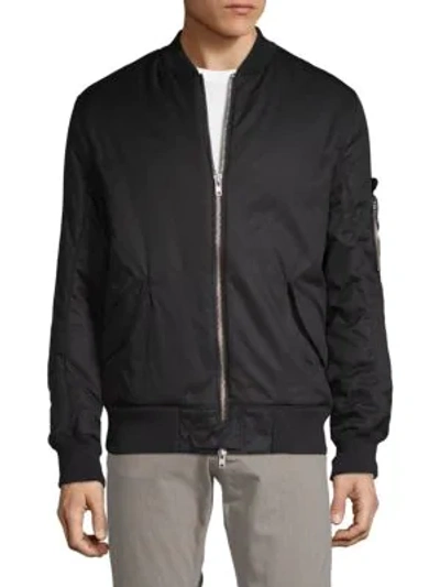 Shop Helmut Lang Padded Cotton Bomber Jacket In Black