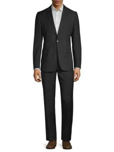 Shop Versace Modern-fit Wool Suit In Black