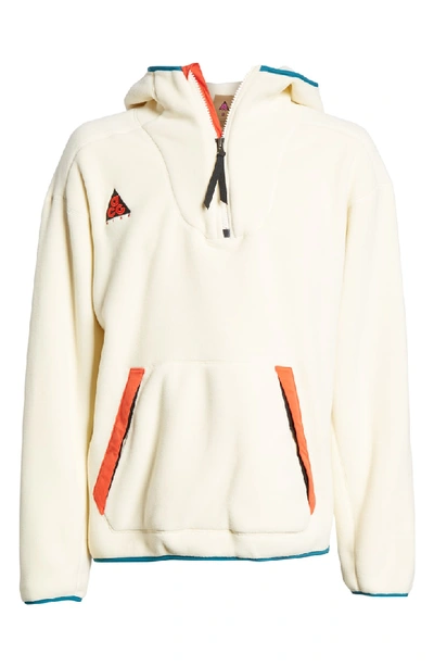 Shop Nike Fleece Hoodie In Light Cream