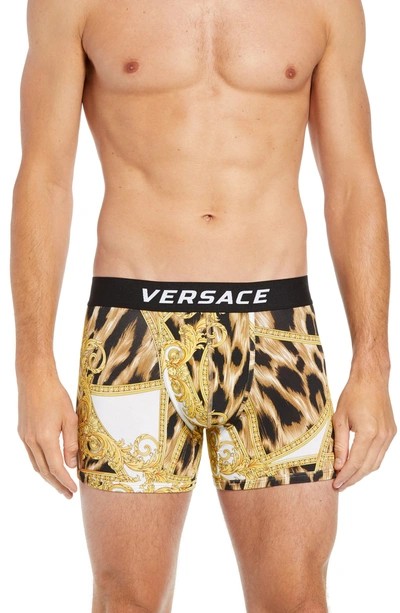 Shop Versace Parigamba Trunks In White