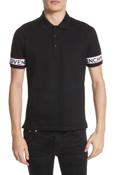 Shop Givenchy Givenchcy Logo Polo Shirt In Black