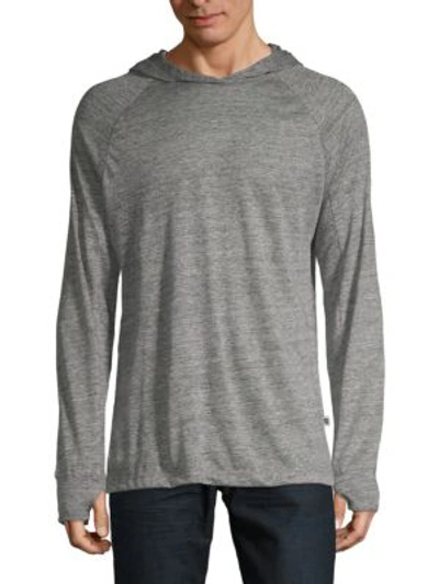 Shop Vimmia Chief Linen Knit Hoodie In Heather Grey