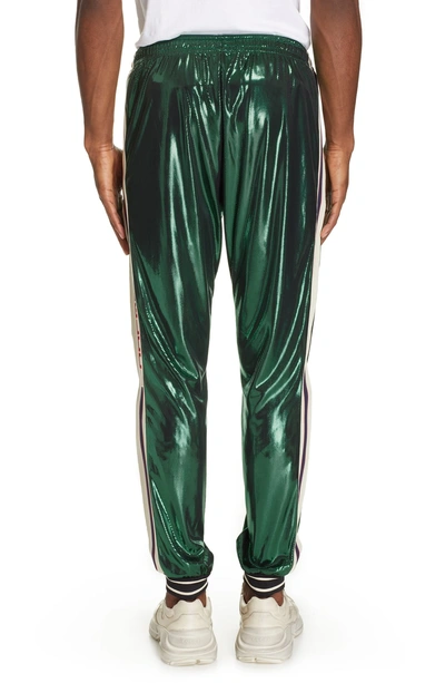 Shop Gucci Shimmer Track Pants In Green