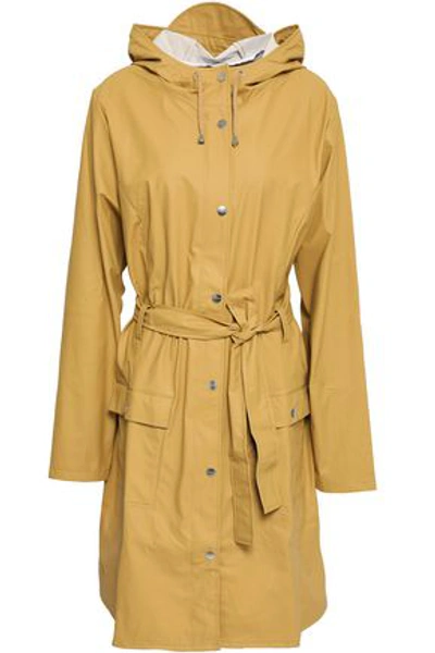 Shop Rains Woman Coated Pvc Hooded Jacket Mustard
