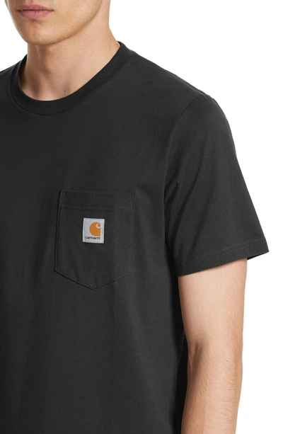 Shop Carhartt Logo Pocket T-shirt In Black